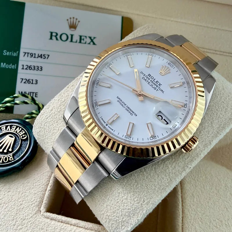 41mm Rolex Datejust 126333 Two Tone Ivory White Dial - Box + Papers