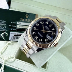 41mm Rolex Datejust II 116333 Two Tone Black Arabic Numerals Dial - Box + Papers
