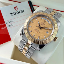 Load image into Gallery viewer, 41mm Tudor 23013 Classic Day Date Linen Dial - Box Papers + Caseback sticker!
