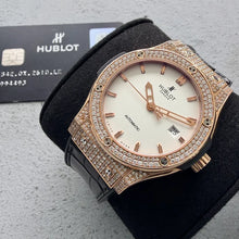 Load image into Gallery viewer, 42mm 18k Rose Gold Hublot 342.0x.2610.lr - Box Papers - Diamond Bezel and Lugs!
