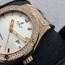 Load image into Gallery viewer, 42mm 18k Rose Gold Hublot 342.0x.2610.lr - Box Papers - Diamond Bezel and Lugs!
