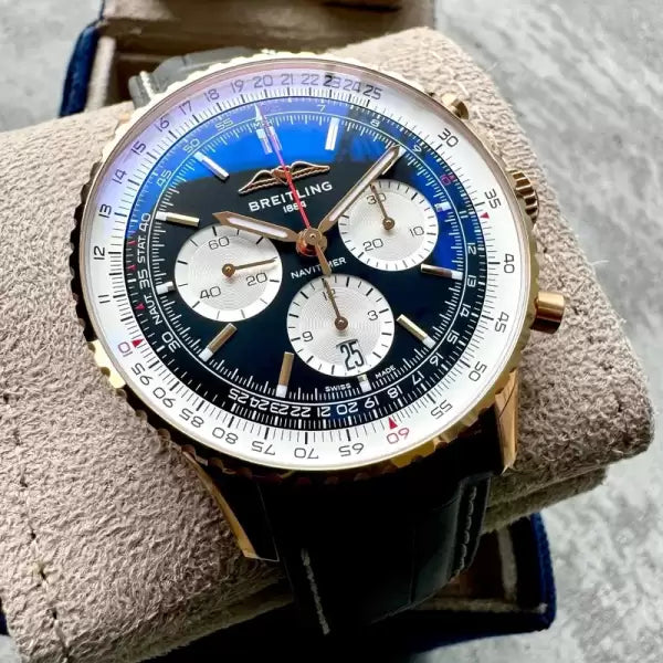 43mm Breitling RB0138 Rose Gold Navitimer B01 - Box + Papers - Fully Stickered