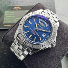 44 Breitling Galactic 44 A45310 - Box and Papers + Blue Dial
