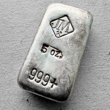 Load image into Gallery viewer, 5 oz Johnson Matthey .999 Silver Poured bar

