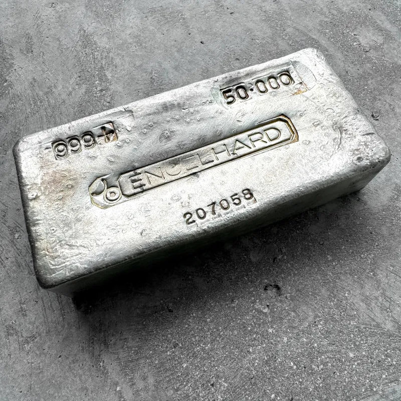 50 oz Engelhard .999 Silver Poured bar - Nice Condition!