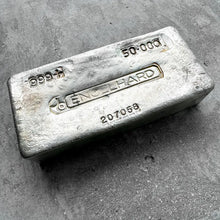 Load image into Gallery viewer, 50 oz Engelhard .999 Silver Poured bar - Nice Condition!
