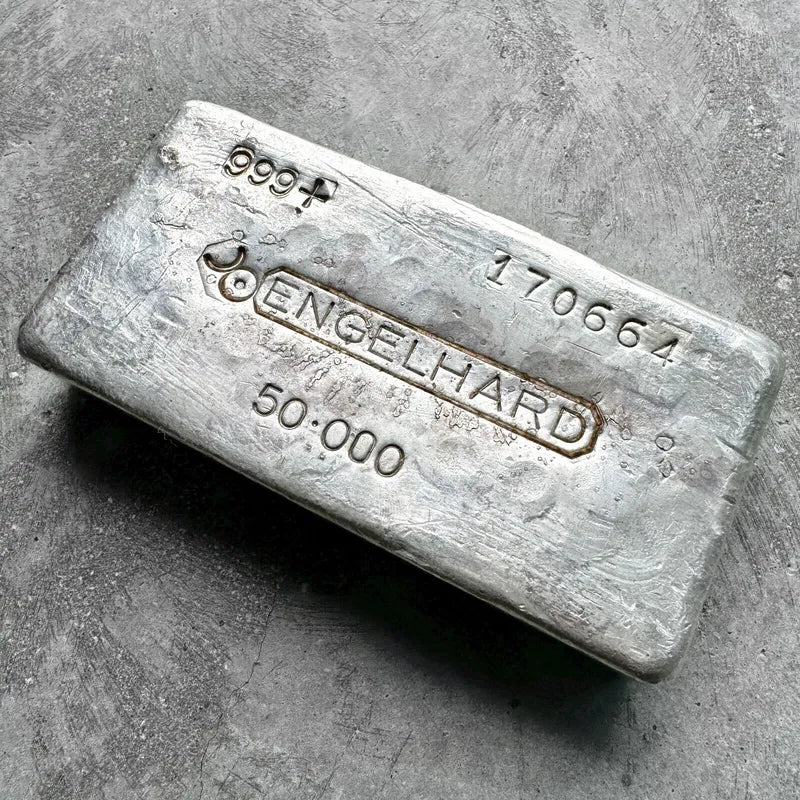 50 oz .999 Silver Engelhard Poured bar