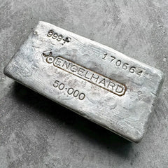 50 oz .999 Silver Engelhard Poured bar