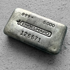 5 oz Engelhard .999 Silver Poured bar