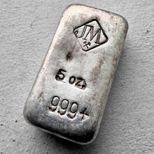 Load image into Gallery viewer, 5 oz Johnson Matthey .999 Silver Poured bar
