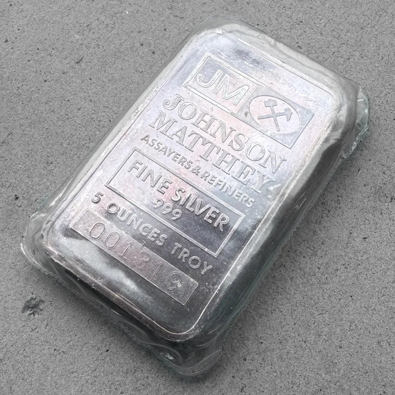 5 oz Johnson Matthey .999 Silver Sealed bar - TD bank Toronto Dominion Bank