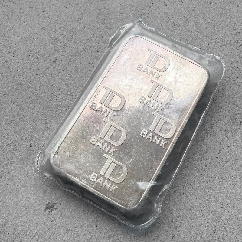 5 oz Johnson Matthey .999 Silver Sealed bar - TD bank Toronto Dominion Bank