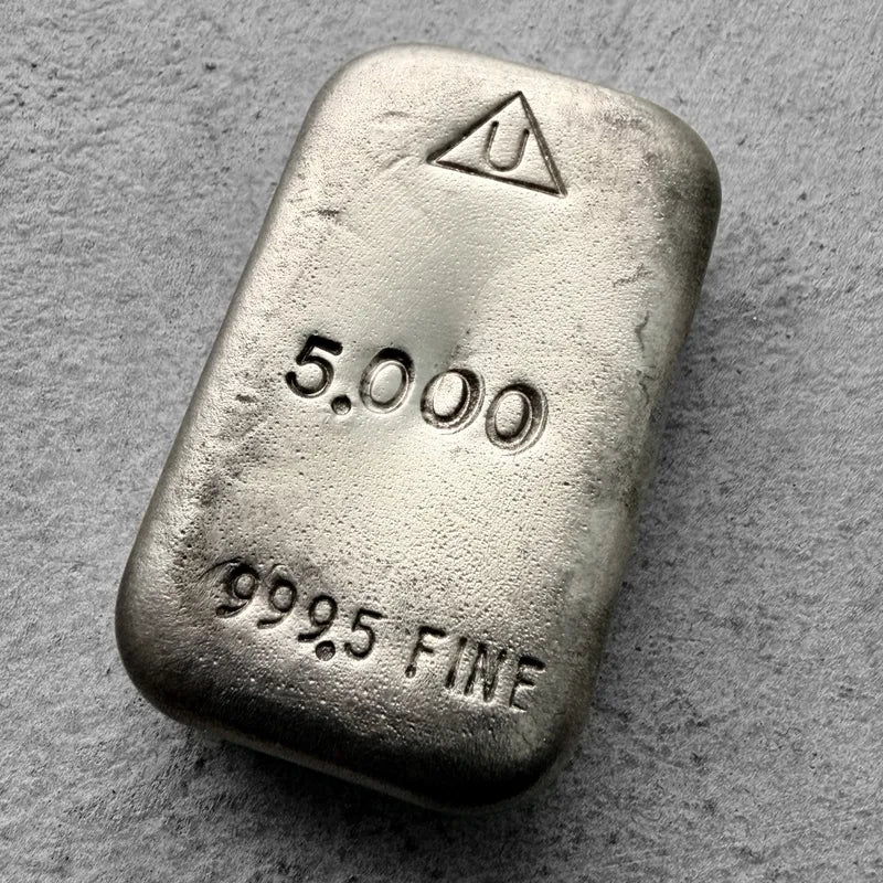 5 oz Delta .999 Silver Poured bar - Nice surfaces!