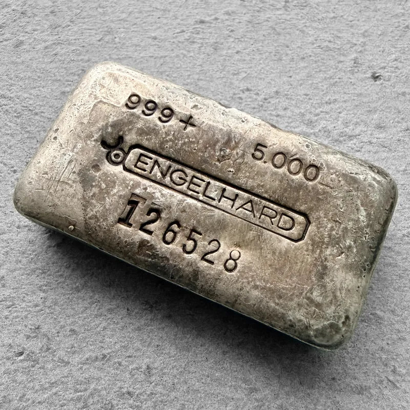 5 oz Engelhard .999 Silver Poured bar