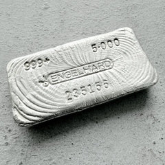 5 oz Engelhard .999 Silver Poured bar - Incredible pour lines