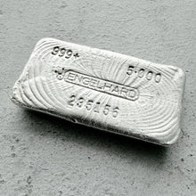 Load image into Gallery viewer, 5 oz Engelhard .999 Silver Poured bar - Incredible pour lines
