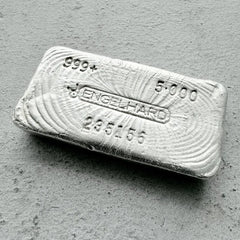 5 oz Engelhard .999 Silver Poured bar - Incredible pour lines