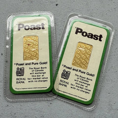 Johnson Matthey 1/4 oz Gold Bar .9999 1/4oz Sealed in Assay Card- Poast RBC Royal Bank of Canada