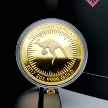 Load image into Gallery viewer, Australia 2017 500$ Kangaroo ARGYLE PINK DIAMOND 2 oz Gold Coin - 300 Mintage!
