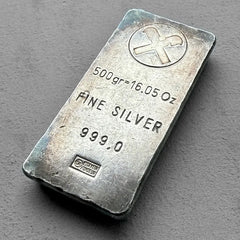 Austria Österreich Raiffeisen 1/2 Kilo .999 Silver poured Bar 500 Gram