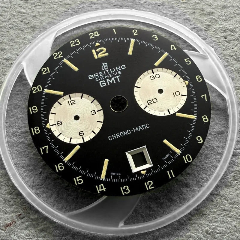 Authentic Vintage Breitling Chrono-Matic GMT Dial for Ref 2115 Cal. 11 Chrono