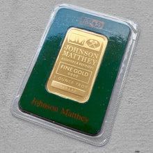 Load image into Gallery viewer, Available for sale is Vintage Johnson Matthey 1 oz Gold Bar .9999 1oz – Original
