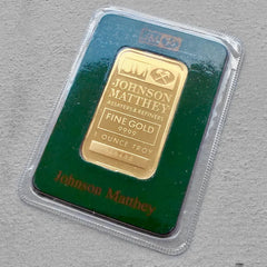 Available for sale is Vintage Johnson Matthey 1 oz Gold Bar .9999 1oz – Original