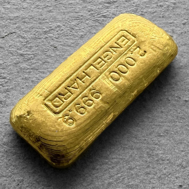 Vintage Engelhard 2 oz Gold poured Bar