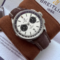 Breitling 42mm B01 Premier Chronograph AB0118 Panda Dial - Box + Papers