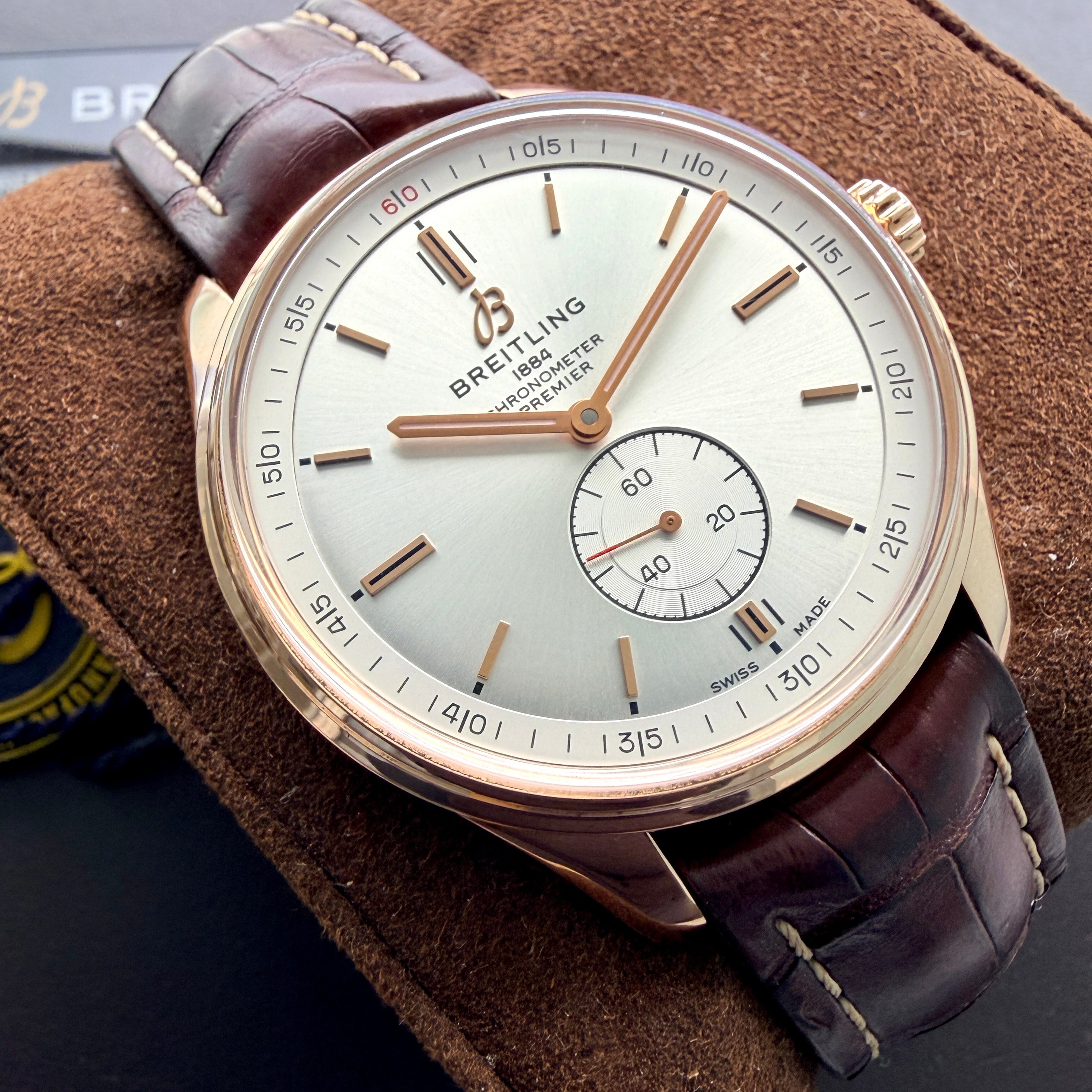 Breitling Premier Automatic 40mm 18k Rose Gold R37340 - Box + Papers