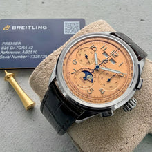Load image into Gallery viewer, Breitling Premier Datora AB2510 - Box + Papers - Salmon Dial Warranty to 2032
