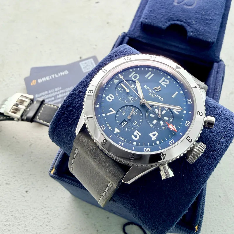 Breitling Super Avi AB0445 Chronograph GMT 46 - Box + Papers - Warranty to 2027