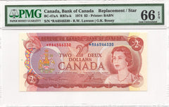 1974 $2 Bank of Canada Replacement BC-47aA - UNC-66 EPQ
