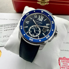 Cartier Calibre blue dial WSCA0010 3729 Box + papers - 2024 Cartier Serviced