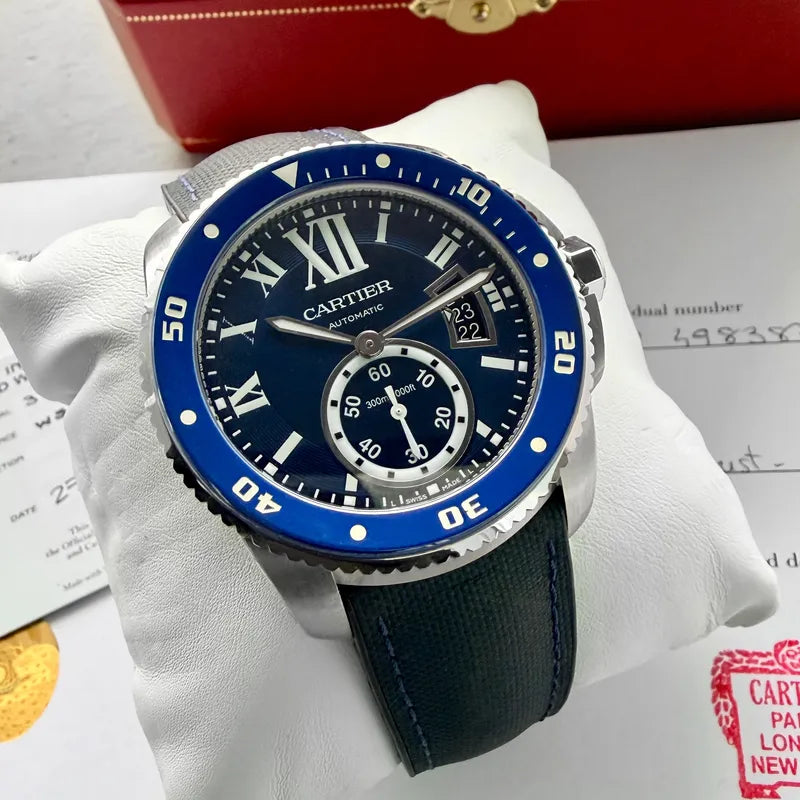 Cartier Calibre blue dial WSCA0010 3729 Box + papers - 2024 Cartier Serviced