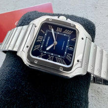 Load image into Gallery viewer, Cartier Santos 4072 WSSA 0030 Blue Dial - Box Papers + Extra Strap
