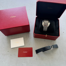 Load image into Gallery viewer, Cartier Santos 4072 WSSA 0030 Blue Dial - Box Papers + Extra Strap
