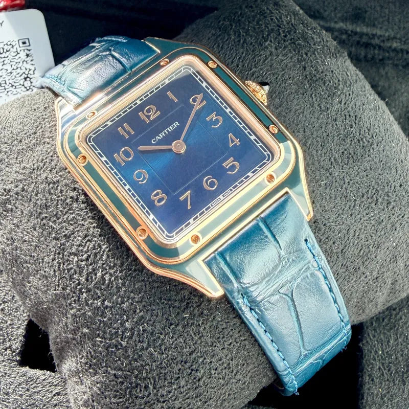 Cartier Santos Dumont 18k Solid Rose Gold WGSA0098 4454 - Blue