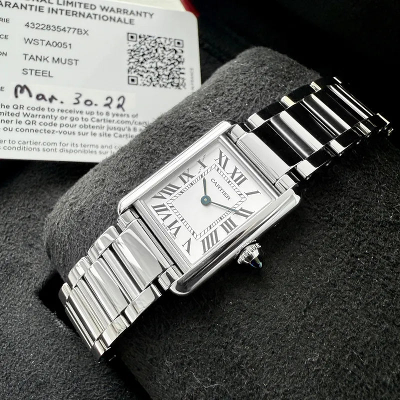 Cartier Tank Must SM WSTA0051 4322 Stainless Box + Papers