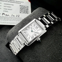 Cartier Tank Must SM WSTA0051 4322 Stainless Box + Papers