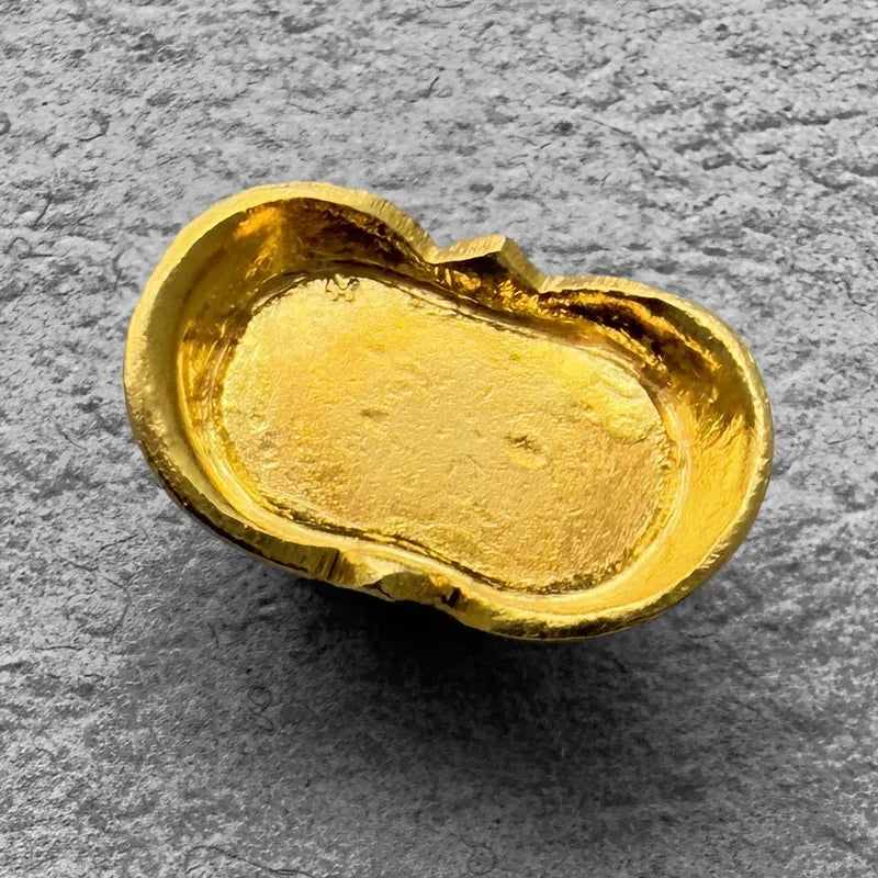China Gold Poured 1/10th oz  .999+ Pure Bar - Boat