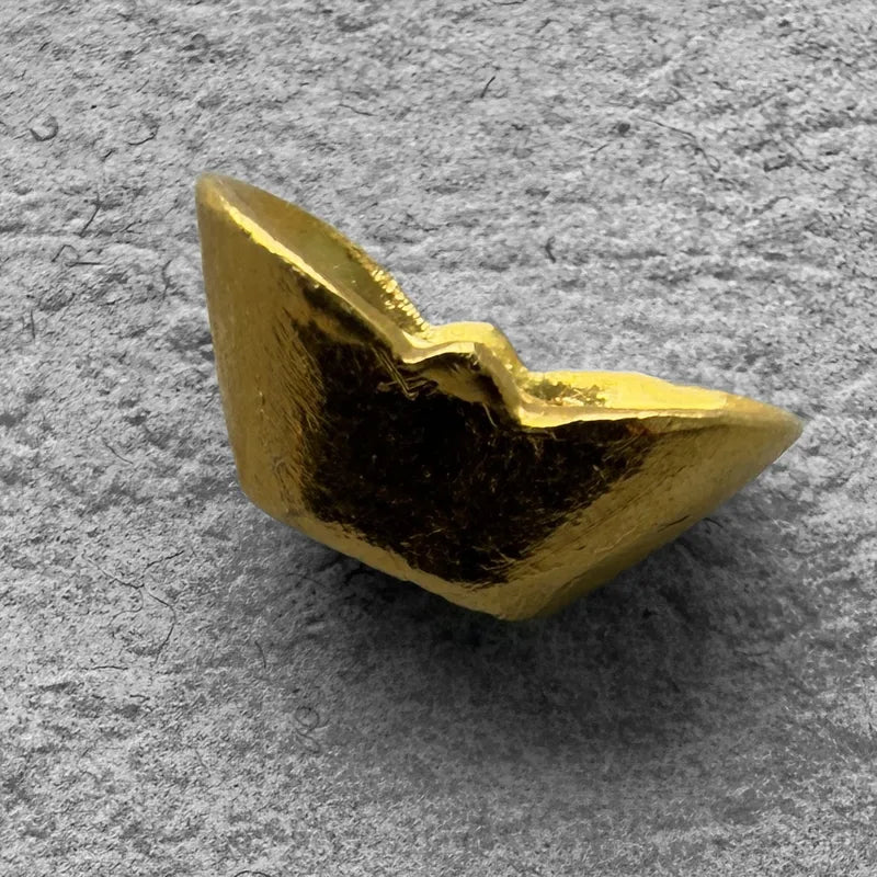 China Gold Poured 1/10th oz  .999+ Pure Bar - Boat
