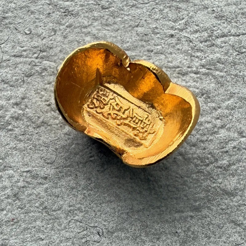 China Gold Poured 1/10th oz .999+ Pure Bar - Boat