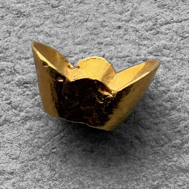 China Gold Poured 1/10th oz .999+ Pure Bar - Boat