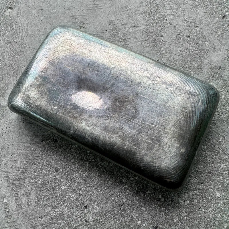 Vintage Johnson Matthey Company JMC 10oz poured bar maple leaf - Missing ‘10oz’ stamp error