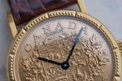 Corum 18k Gold 1912 Canada $5 Manual winding watch