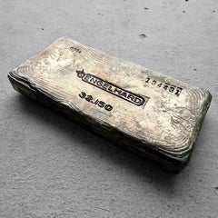 Engelhard 1 Kilo .999 Silver Poured Bar 32.15 oz - Nice Pour Lines + Error Stamp