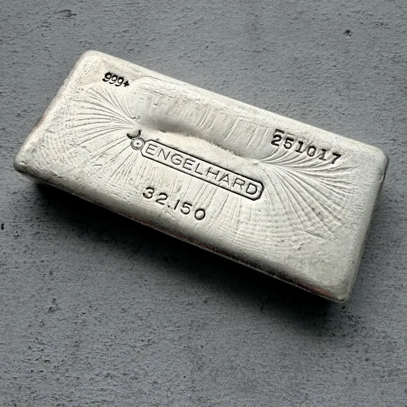 Engelhard 1 Kilo .999 Silver Poured Bar 32.15 oz