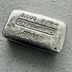 Engelhard 3 oz poured silver bar