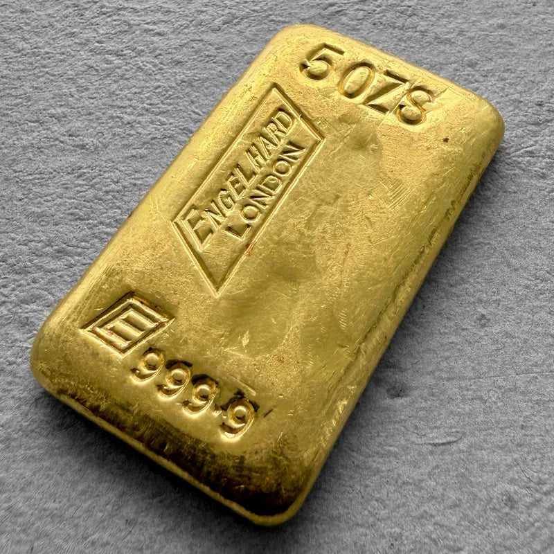 Engelhard 5 oz Gold Poured Bar .9999 5oz - Engelhard London